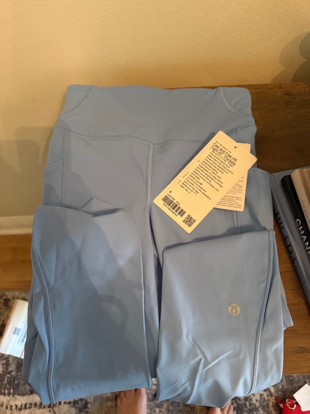 Light Blue Lululemon fast and free 25” High-Rise Leggings